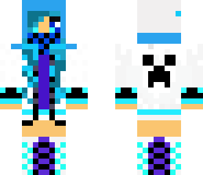 blue hoddie creeper girl