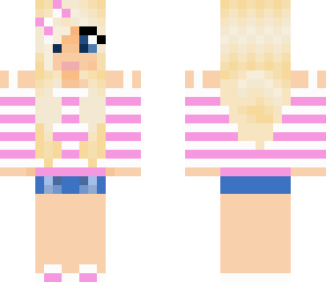 blonde in pink