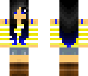 sweet black haired girl with blue hairhighlightes