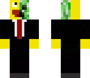 half lol face and half creeper face in suit