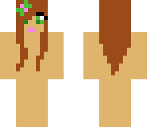 green and pink girl starter skin with bow tie