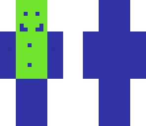 blue and green man