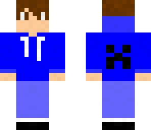 blue creeper hoodie boy with headphones