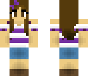 purple and white striped girl