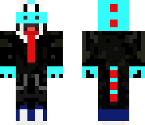 dino in suit with teeth and tail