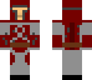 red mandalorian with helmet