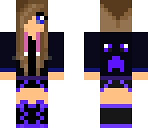cute purple creeper girl