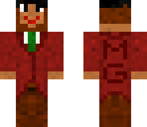 happy lion man in a red suit