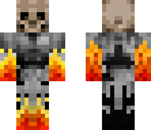 skeleton with fire arms