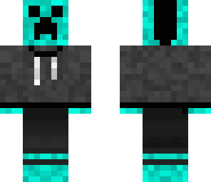 grey-blue creeper hoodie