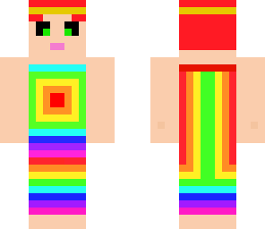rainbow girl with pixie cut
