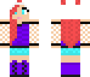panda girl with red hair