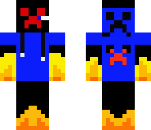 fire creeper in a hoodie