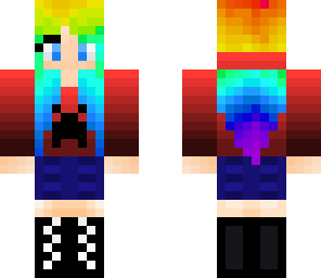 rainbow hair girl hoodie