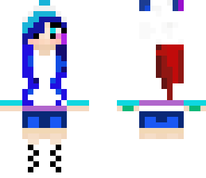 cute blue panda girl skin