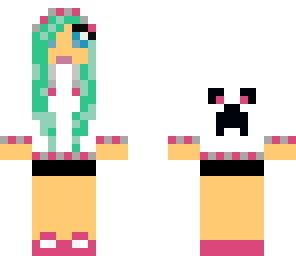 cute creeper green hair
