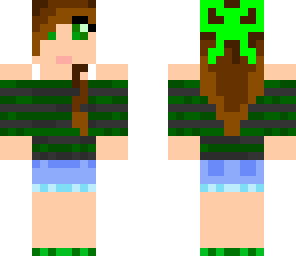 green girl with a bow