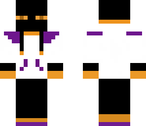 enderman in orange and purple hoodie