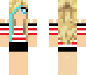 edited girl in red and white shirt
