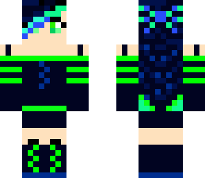 green neon girl