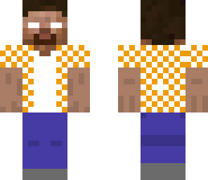 herobrine in an orange shirt