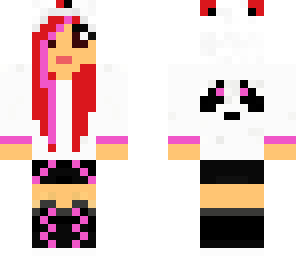 red head pink panda girl