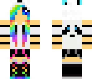 edited rainbow panda girl