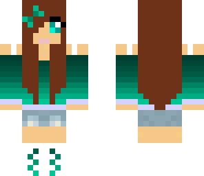 green brunette girl