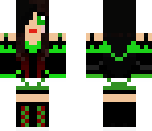 green cute girl
