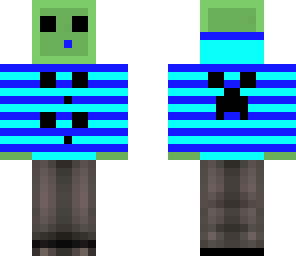 light blue blue striped slime creeper hoodie slime