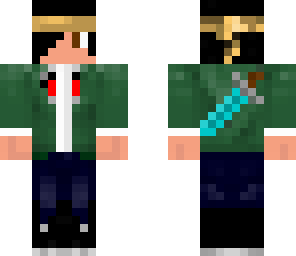 cata's skin with diamond sword and hair pixeled