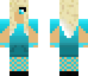 blonde in blue