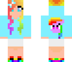 blue rainbow girl
