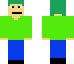 green haired man