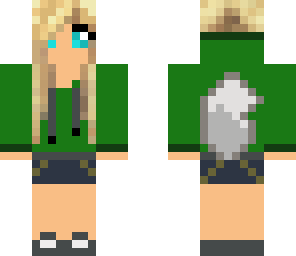 wolf girl with green hoodie