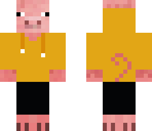 pig in orange hoodie