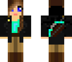 katniss with blue and green bow