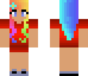 cute rainbow hair girl