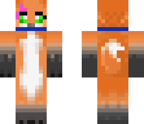 fox with collar and bow