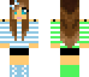 blue and green cute girl