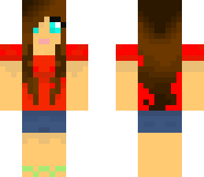 girl with red shirt and shorts