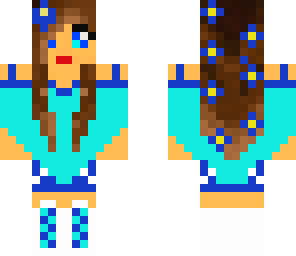 blue flower girl