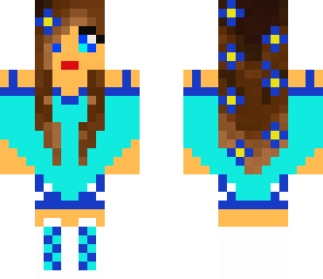 blue flower girl