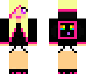 pink rainbow slime girl
