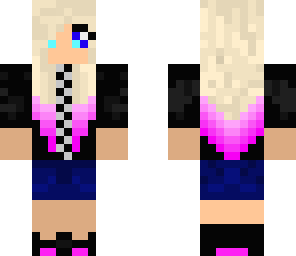 minecraft skin busisness girl with jean skirt