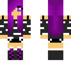 purple black and white girl