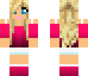 blond girl in pink