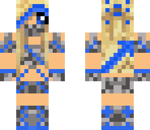 shiny silver and blue ninja girl