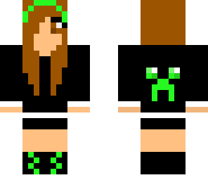 green cartoon creeper girl