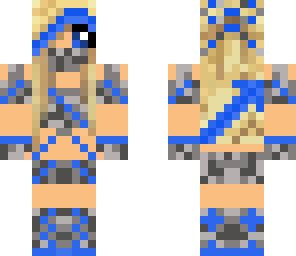 shiny silver and blue ninja girl